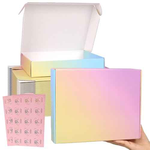 Shipping Boxes Medium 10x8x2", 30 Pack Colorful Mailer Boxes for Packaging, Corrugated Cardboard Boxes for Small Business Mailing