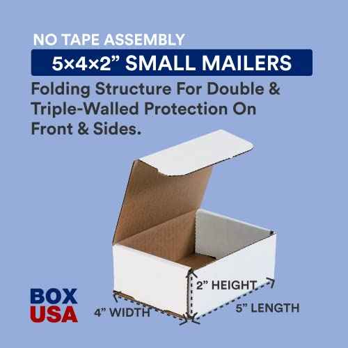 BOX USA Shipping Boxes Small 5"L x 4"W x 2"H, 50-Pack | Corrugated Cardboard Box Mailer for Packing, Moving and Storage 542