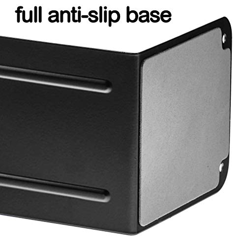 Acrimet Black Steel Heavy Duty Bookends, Non-Skid Shelving Supports, 6 7/8" H