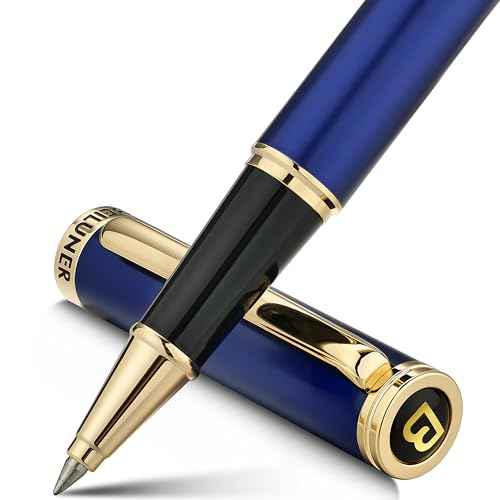 BEILUNER Luxury Rollerball Pen,24K Gold Trim,Noble and Elegant Designs,Schneider Ink Refill, Best Roller Ball Pen Gift Set for Men & Women, Professional, Executive Office, Nice Pens