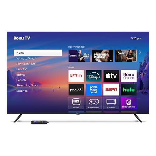 Roku Smart TV 2025 – 55-Inch Select Series, 4K HDR TV – Roku TV with Enhanced Voice Remote – Flat Screen LED Television with Wi-Fi for Streaming Live Local News, Sports, Family Entertainment