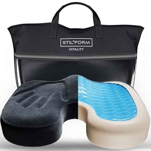 Ergonomic Seat Cushion Orthopedic Gel Memory Foam Cushion, Office Chair Cushion, Computer Chair Cushion, Oeko-TEX 100 Certified for Comfort and Posture