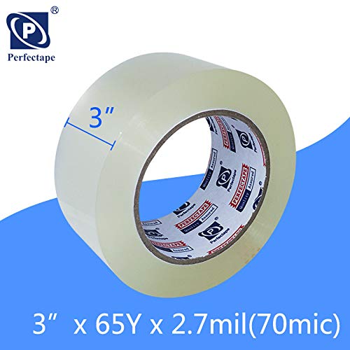 PERFECTAPE 3-Inch Heavy Duty Packing Tape 6 Rolls, 390Y Clear, Refill for Shipping