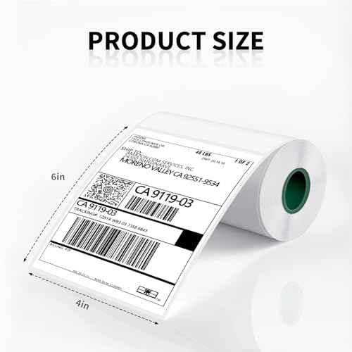 JADENS 2 Rolls Thermal Label Paper, 4¡¿6'' Compatible with C10