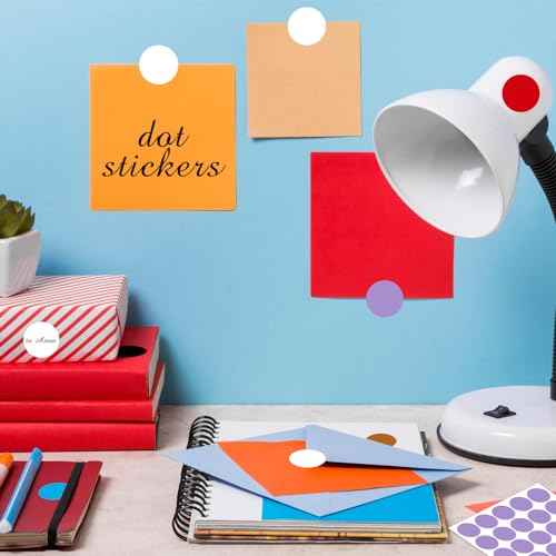 1" Round Colored Dot Stickers Labels,660 Pack,White