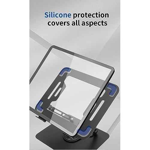 Adjustable Laptop Stand with 360 Rotating Base Portable Foldable Laptop Holder for Desk Carbon Steel Material Notebook Stand Compatible with MacBook Air Pro,and All Laptops(10-17.3¡®¡¯) -Black