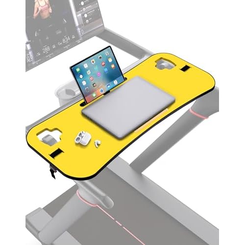 Treadmill Desk Attachment, Tread Tray Ergonomic Platform, Laptop Holder with Tablet Holder,New Universal Cooling Holes Laptop Stand for Home/Office(Yellow)