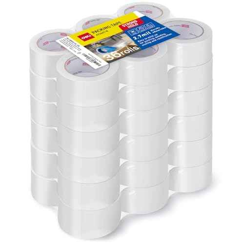deli Heavy Duty Packing Tape 36 Rolls, Clear Packing Tape for Shipping Packaging Moving Sealing, 2.7mil Thick, 2 inches Wide, 65 Yards Per Roll, 2340 Total Yards