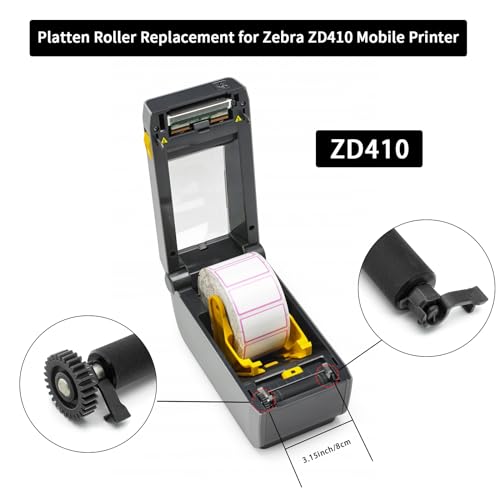 P1079903-003 Kit Platen Roller for Zebra ZD410 Thermal Printer - Replacement Printer Transfer Roller Compatible with Zebra ZD410 (203dpi, 300dpi)