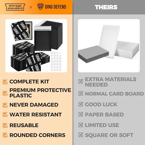 Black 3.5x4.5 Inch Card Shipping Protectors & Bubble Mailer Kit | Storage Standard