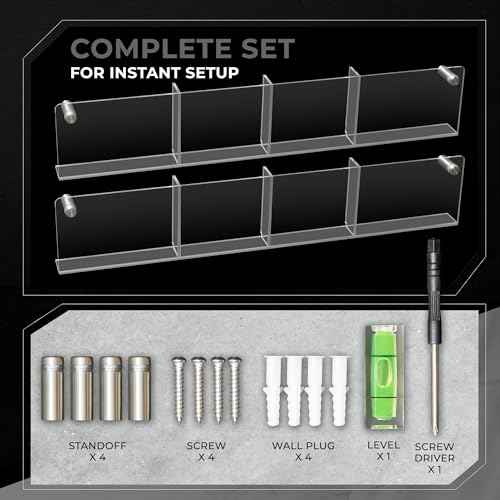 Acrylic Brochure Holder Wall Mount - Aesthetic Design, Optimized Shape, Pamphlet Holder Wall Mount - Perfect for Flyer Stand, Wall Brochure Holder - Ideal for Shop Owners & Professionals (4 Pockets)