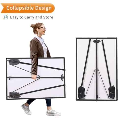 VIZ-PRO Magnetic Whiteboard Easel Black, 36 x 24 Inches, Portable Dry Erase Board Height Adjustable for School Office and Home