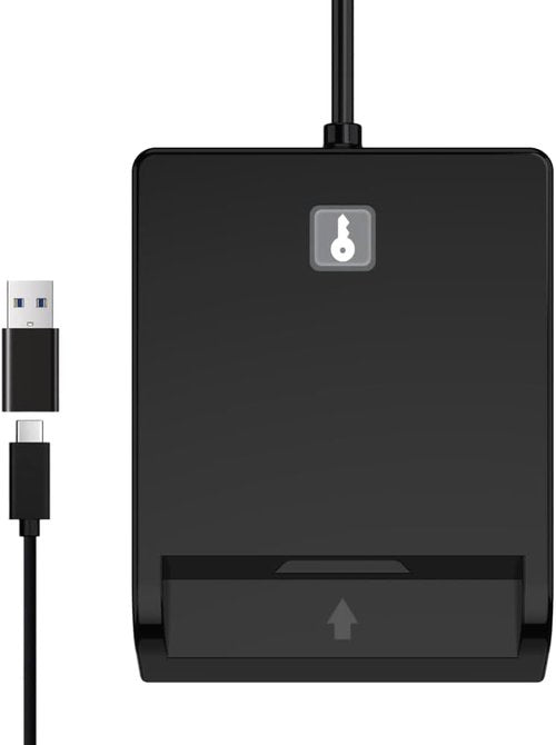 Contact Smart Card CAC Reader - USB C & A | DOD Military Compatible with Windows, Mac OS, Linux