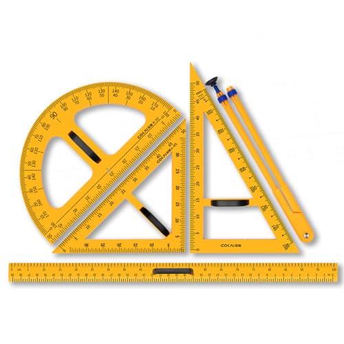 Magnetic Geometry Set for Classroom Whiteboards - Compass, Protractor, Rulers