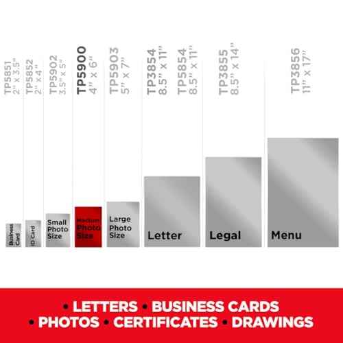 3M Thermal Laminating Pouch Variety Pack, 110 Assorted Clear Pouches (6 Sizes, from Small ID 2.52" x 4.25" to Letter 9" x 11.4"), 3 mil & 5 mil for Documents, Photos, Cards, Badges