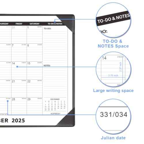 Large Desk Calendar 2025-2026 with Desktop Mat, KOPEESY 22" x 17" Desktop Calendar, From Now to December 2026, Office Supplies Desk Blotter Calendar for Home School and Office