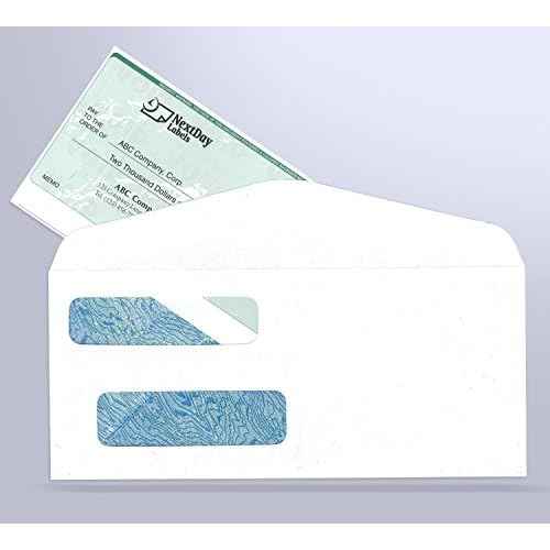NextDayLabels - #9 Double Window Security Envelope (Regular Gum - 500 Per Pack)