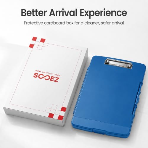 Sooez Heavy-Duty Clipboard with Storage - 8.5 x 11, Blue, Two-Level Organizer