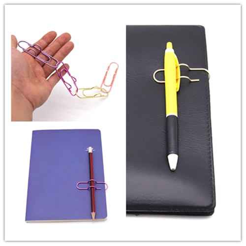 12-Pack Pen Holder Clips for Notebook, Journal, and Book, Ideal for Students, Professionals, and Teachers, Pen Loop Holder for Office and School Use (3 Gold, 3 Rose Gold, 3 Pink, 3 Purple)