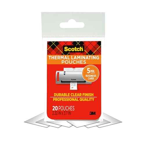 Scotch Thermal Laminating Pouches Premium Quality, 5 Mil Thick for Extra Protection, 20 Pack Business Card Size Laminating Sheets, Our Most Durable Lamination Pouch, 2.3 x 3.7 inches (TP5851-20)