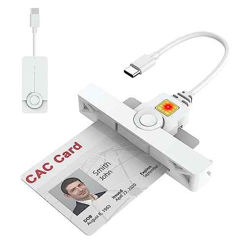 CAC Reader Type C, USB C SmartFold CAC Reader, USB C DOD Military Common Access Smart Card Reader and ID Card Reader,Compatible with Mac Os, Windows,Linux(Mini Foldable and Portable Type C)