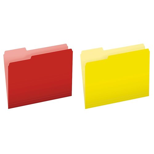 Pendaflex Two-Tone Color File Folders, Letter Size, Red & Yellow, 100 per Box (152 1/3)