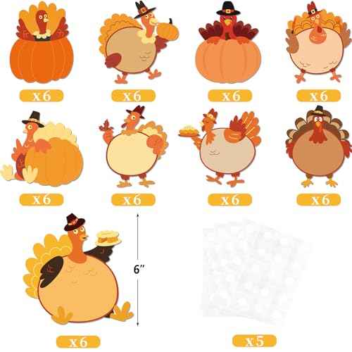 Fancy Land Turkey Cutouts 54 Pcs Fall Thanksgiving Decorations Holiday School Party Classroom Bulletin Board Decor