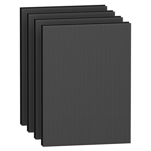 Hixdo Black Corrugated Plastic Board 24x36 Inch - 4 Pack Reusable Sign Sheets