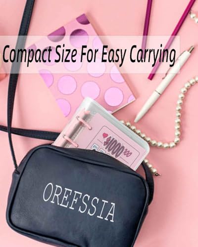 Pink Mini Money Saving Binder with 25 Envelopes - $1000 Savings Challenge Book, Portable Budget Organizer
