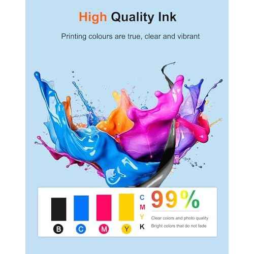 LC201XL Ink Cartridges High Yield (4 Pack, BK/C/M/Y) - Replacement for Brother LC201BK LC201C LC201M LC201Y LC203 XL Ink Cartridge Work with MFC-J460DW MFC-J480DW MFC-J485DW Printer