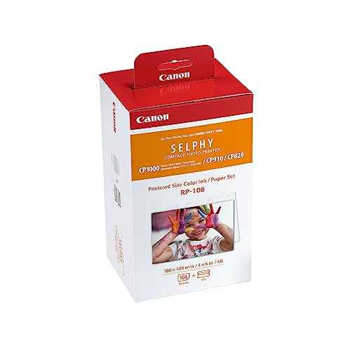 Canon RP-108 Cyan/Magenta/Yellow Ink Ribbons And Paper Set