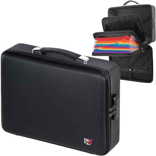 Fireproof Document Box - Hard-Shell Design Waterproof & Fireproof Document Safe with Lock, Fire Proof File Box for Documents, Certificates, Laptops, Passports, Black