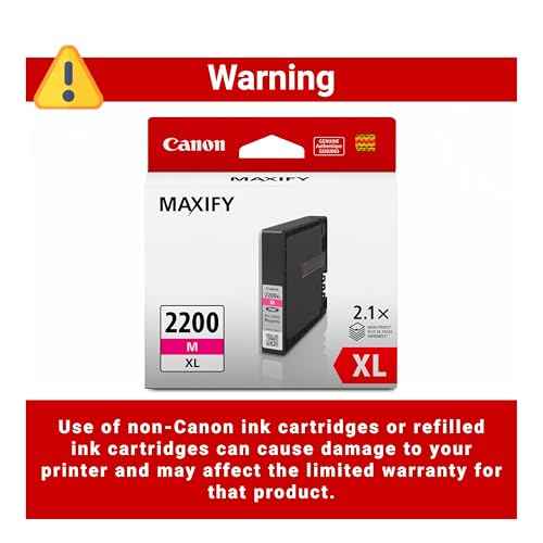 Canon PGI-2200XL Genuine Magenta Ink Tank, Compatible with IB4120, MB5420, MB5120, IB4020, MB5020, and MB5320 (Optional) Printers