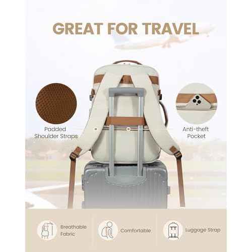 LOVEVOOK 40L Travel Backpack for Women Men,Waterproof Airline Approved Carry On Luggage Travel Essentials,TSA Carry On Backpack Personal Item Travel Bag Suitcase with 3 Packing Cubes,Weekender,Daypack