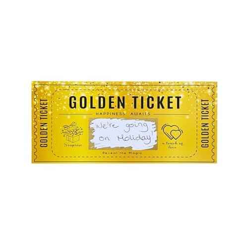 | Golden Ticket Scratch Card | Personalized Gift Set for Birthdays, Movie Vouchers & Special Messages | Elegant Gold Design