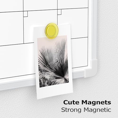 Lumspax White Wall Calendar 16x12 inches with Sticky Notes - Small Dry Erase Board for Kitchen & Office, Double-Sided, Plastic Frame, Variation: White 12"W x 16"H