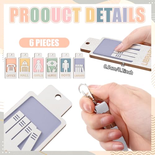 Sabary Light Color 6 Pack Classroom Hall Pass Lanyards with School Passes