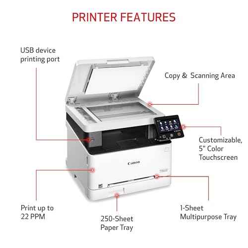 Canon Color imageCLASS MF652Cw - Wireless Laser Printer, Multifunction with Scanner, Copier, Mobile Ready, 3 Year Limited Warranty, 22 PPM Color, White