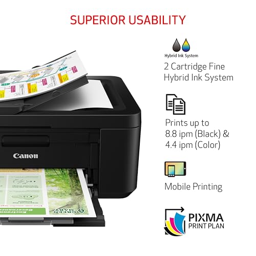 Canon PIXMA TR4720 BK Wireless All-in-One Printer with Auto Document Feeder