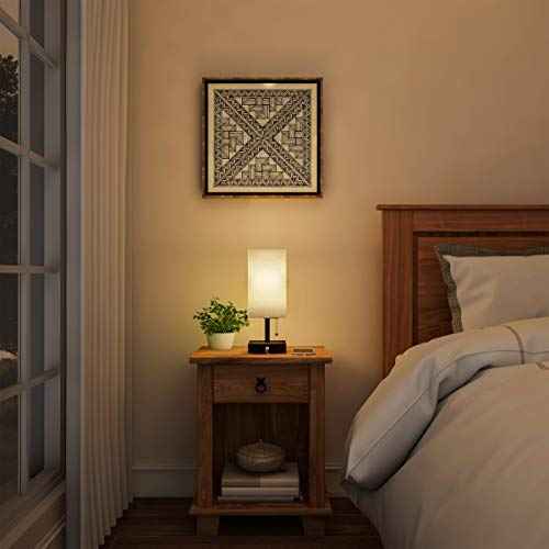 Lavish Home LED Desk Lamp with USB Charging Port - Small Bedside Table Light for Reading - Bedroom, Living or Dining Room, Dorm Decor (Linen/Brown)