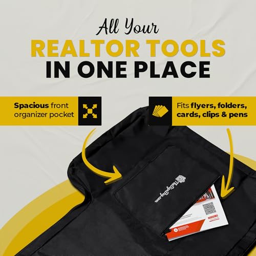 Heavy-Duty Real Estate Sign Organizer Bag for 18x24 Signs with Stakes