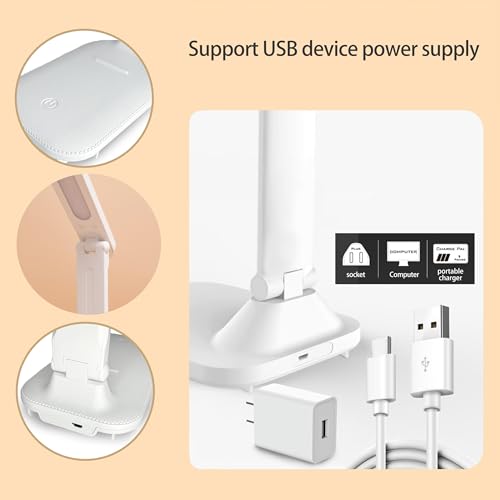 Dimmable LED Desk Lamp with 3 Lighting Modes, Eye Care, USB Charging, Home Office Study Light