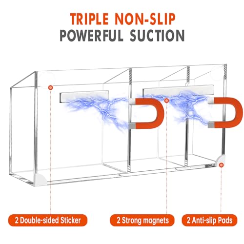 Banafich Transparent Magnetic Dry Erase Marker Holder for Whiteboard & Fridge