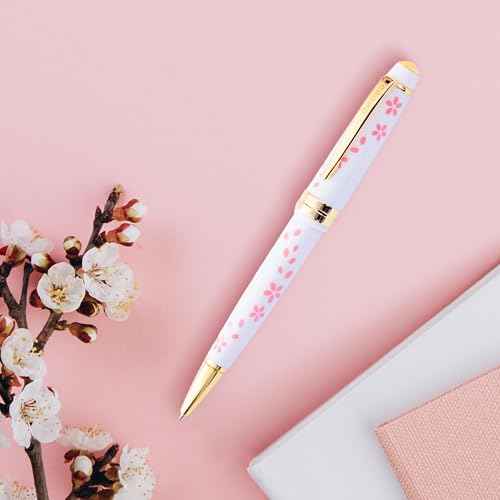 Cross Bailey Light Cherry Blossom Glossy White Resin with Gold PVD Appointments Ballpoint Pen