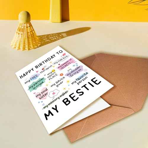 Best Friend Birthday Card, Friendship Cards, Bestie Birthday Card, Birthday Gifts for Bestie | Friend, Funny Birthday Cards for Women | Sister
