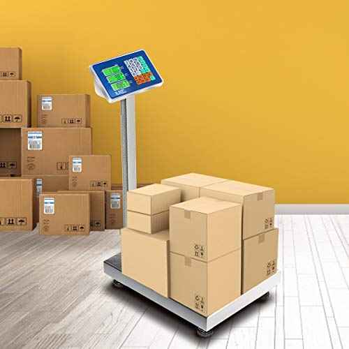 Giantex 660lbs Weight Computing Digital Scale Floor Platform Scale for Weighing Luggage Package Shipping Mailing Postal Scale with Accurate LB/KG Price Calculator, High-Definition Display (Silver)