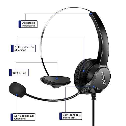 AGPtek¢ç Call Center Dialpad Headset Telephone with Tone Dial Key Pad & REDIAL