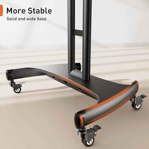 Perlegear Mobile TV Cart for 32-82 Inch Flat/Curved LED/LCD/OLED TVs Rolling TV Stand with Height Adjustable Shelf Max VESA 600x400mm up to 100lbs- Outdoor TV Stand Trolley with Wheels PGTVMC05-1