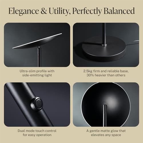 Skylight LED Floor Lamp, 3200LM, 71" Modern Torchiere in Zen Black, Stepless Dimming, Remote & Touch Control, Bright Light for Living Room or Bedroom, Weighted Base
