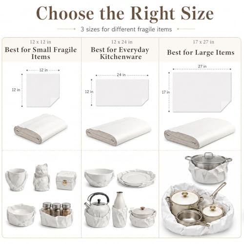 100 Packing Paper Sheets for Moving Supplies, 12x12 Newsprint
